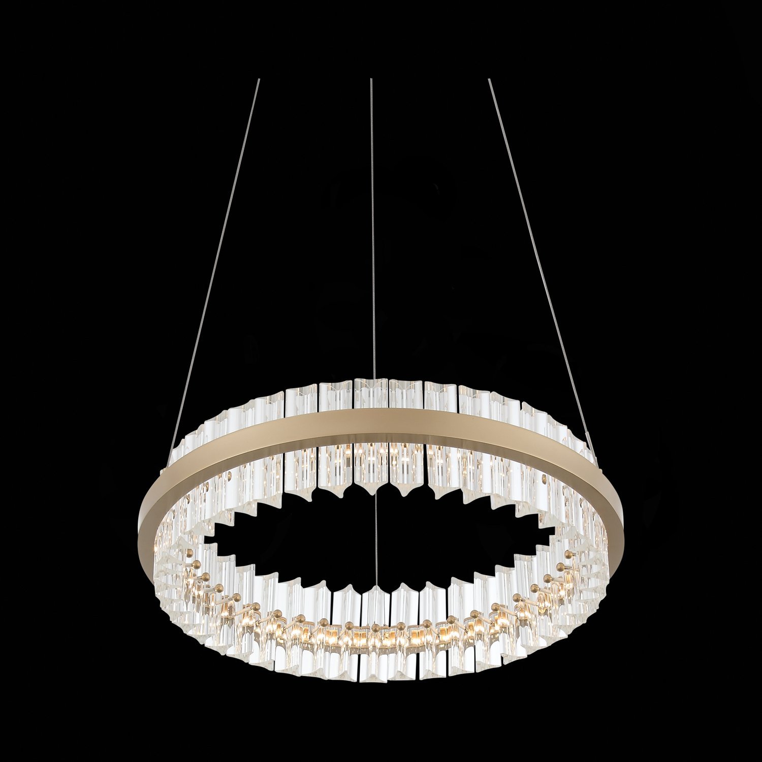 SL383.203.01 Светильник подвесной ST-Luce Золотистый/Золотистый, Прозрачный LED 1*34W 3000K CHERIO