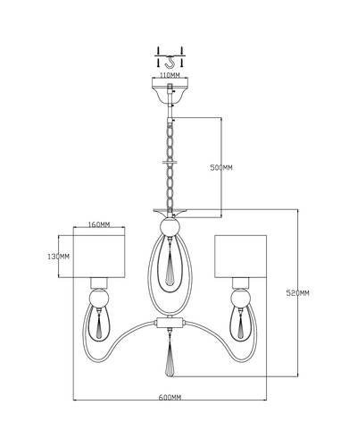 Люстра подвесная Moderli V2584-3P Dark 3*E14*60W