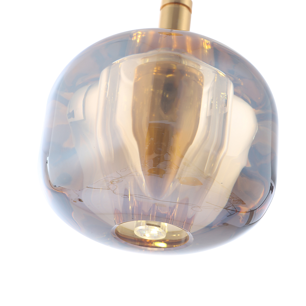 Светильник подвесной Crystal Lux BOX SP1 GOLD/AMBER