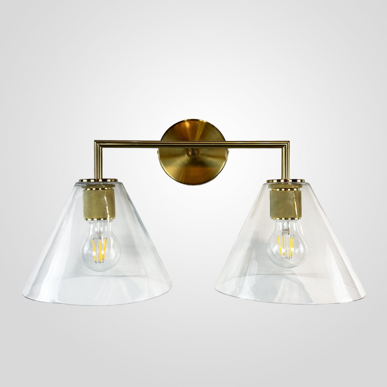 Бра Rh Utilitaire Funnel Shade Double Sconce Brass от Imperiumloft 123267-22