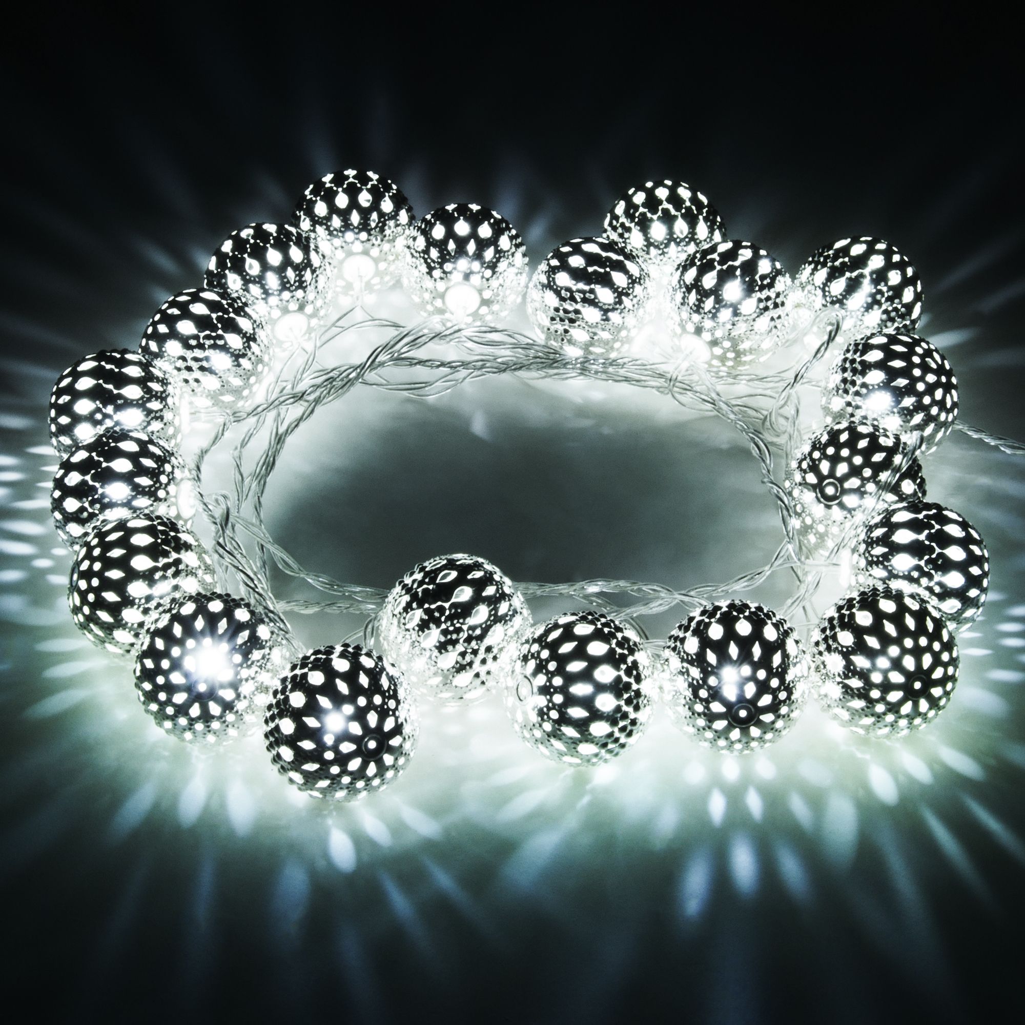 Гирлянда бытовая электрическая нить Eurosvet 400-003 хром/белый с эффектом мерцания