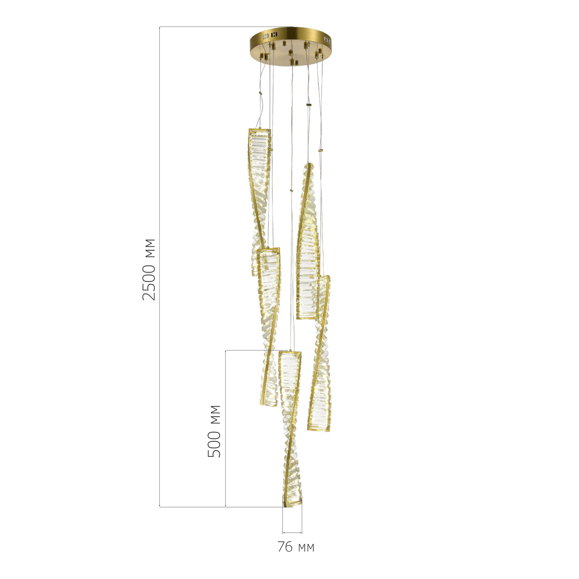 SL6205.303.05 Светильник подвесной ST-Luce Латунь/Прозрачный LED 1*55W 4000K ELICA
