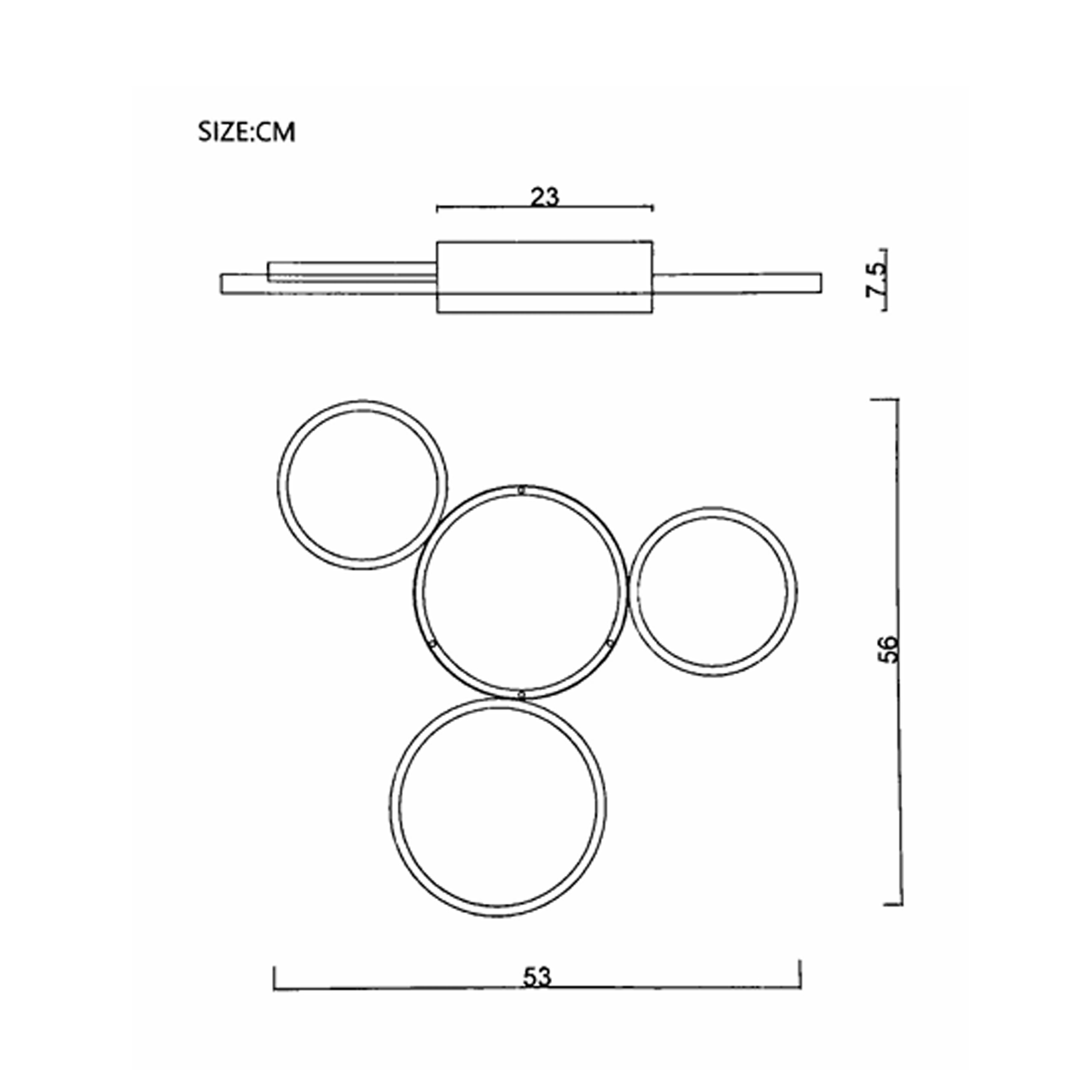 Потолочный светильник TWINE 4 rings Black 204612-26