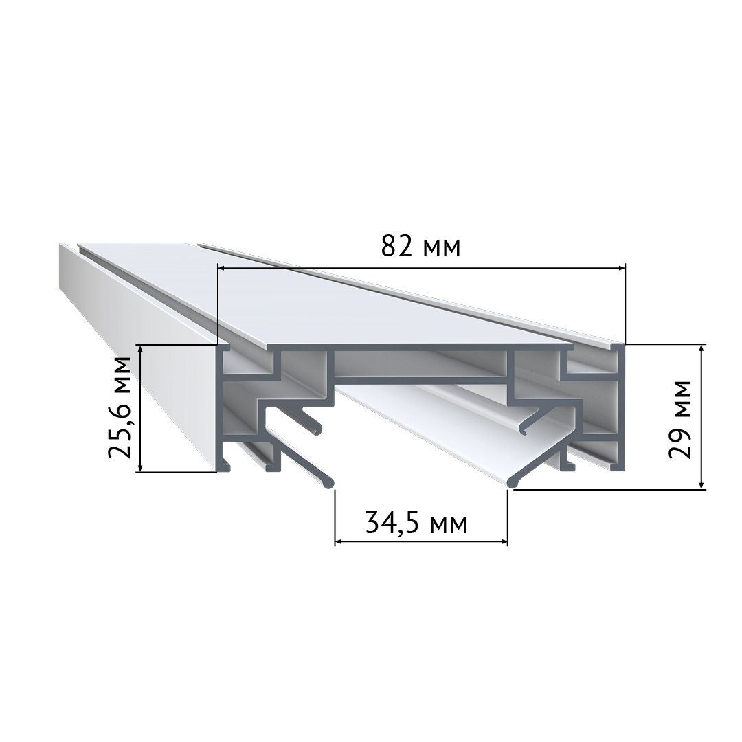 ST001.129.00 Профиль для монтажа однофазного шинопровода в натяжной потолок (TR30) ST-Luce  Длина 2 Однофазная трековая система