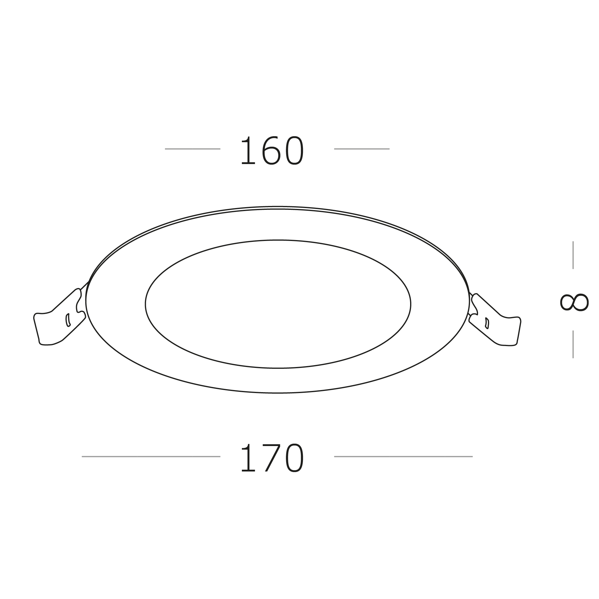 ST209.538.12 Св-к встр. Белый LED 1*12W 3000K 816Lm Ra80 110° IP20 D167xH18 90-265V Встраиваемые светильники