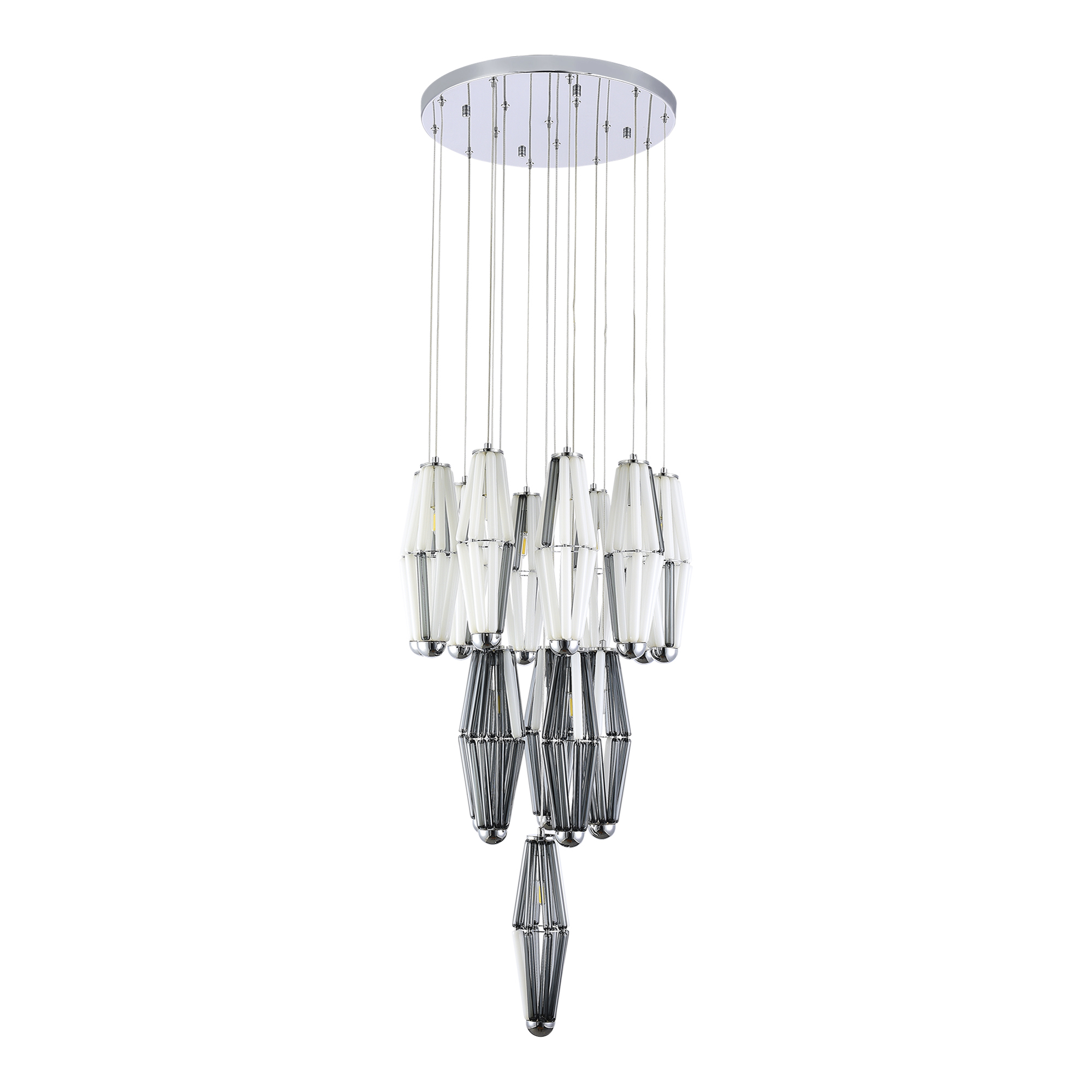 SL1242.103.16 Светильник подвесной ST-Luce Хром/Дымчатый, Молочный G9 16*5W 4000K CIARA