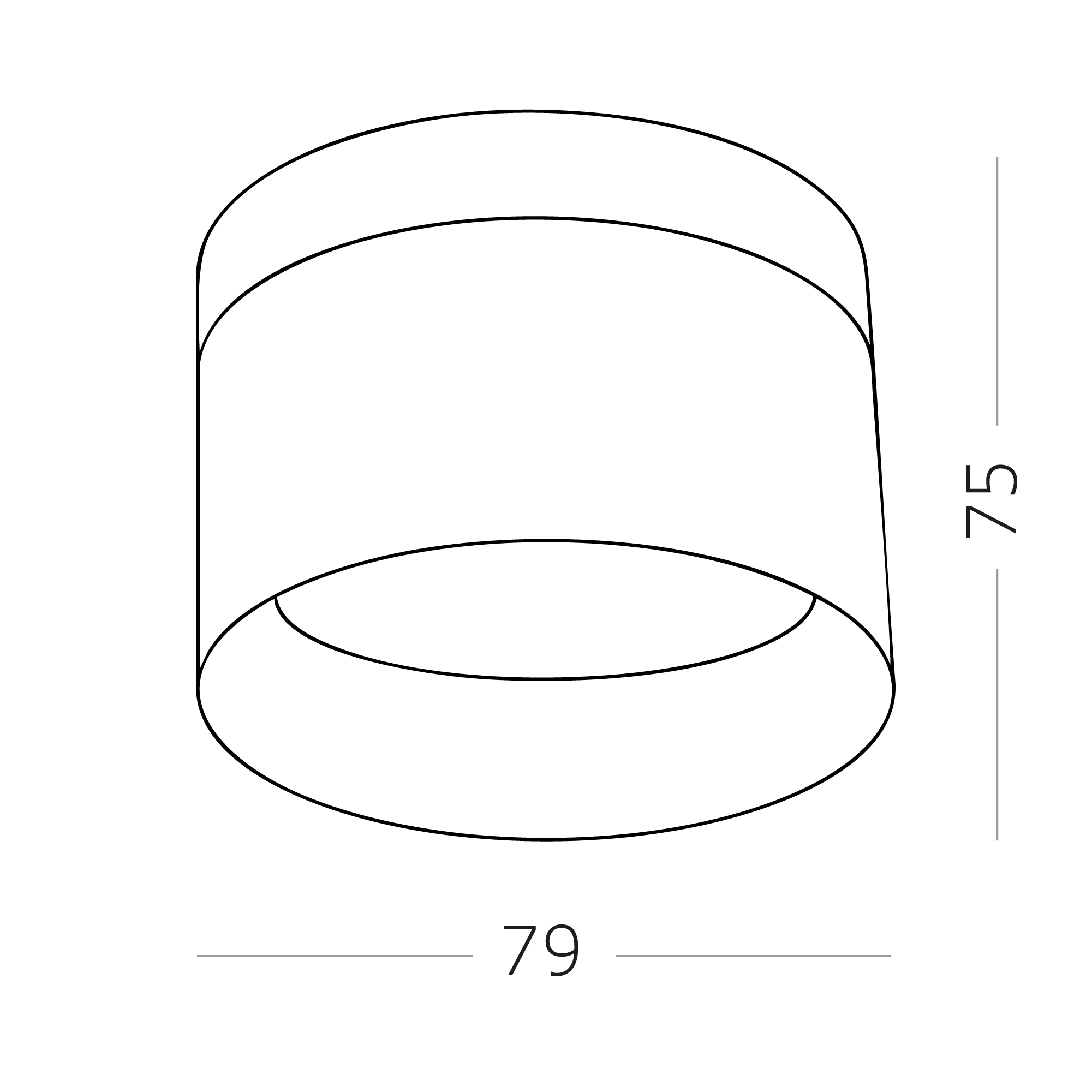 ST102.542.09 Светильник потолочный Белый LED 1*9W 4000K 702Lm Ra>80 120° IP20 D79xH75 170-240V Накладные светильники