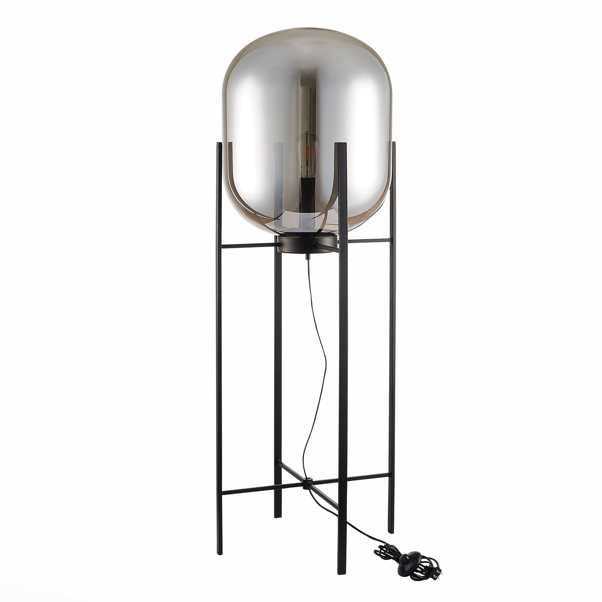 SL1050.725.01 Торшер ST-Luce Черный/Дымчатый E27 1*40W (из 2-х коробок) БУРАСКА