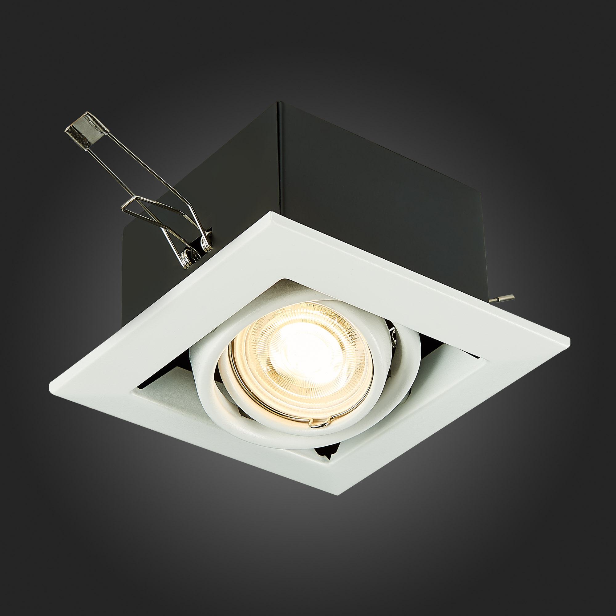 ST250.558.01 Св-к встр. Черный, Белый GU10 1*50W  IP20 L126xW126xH70 220V Без ламп Встраиваемые светильники