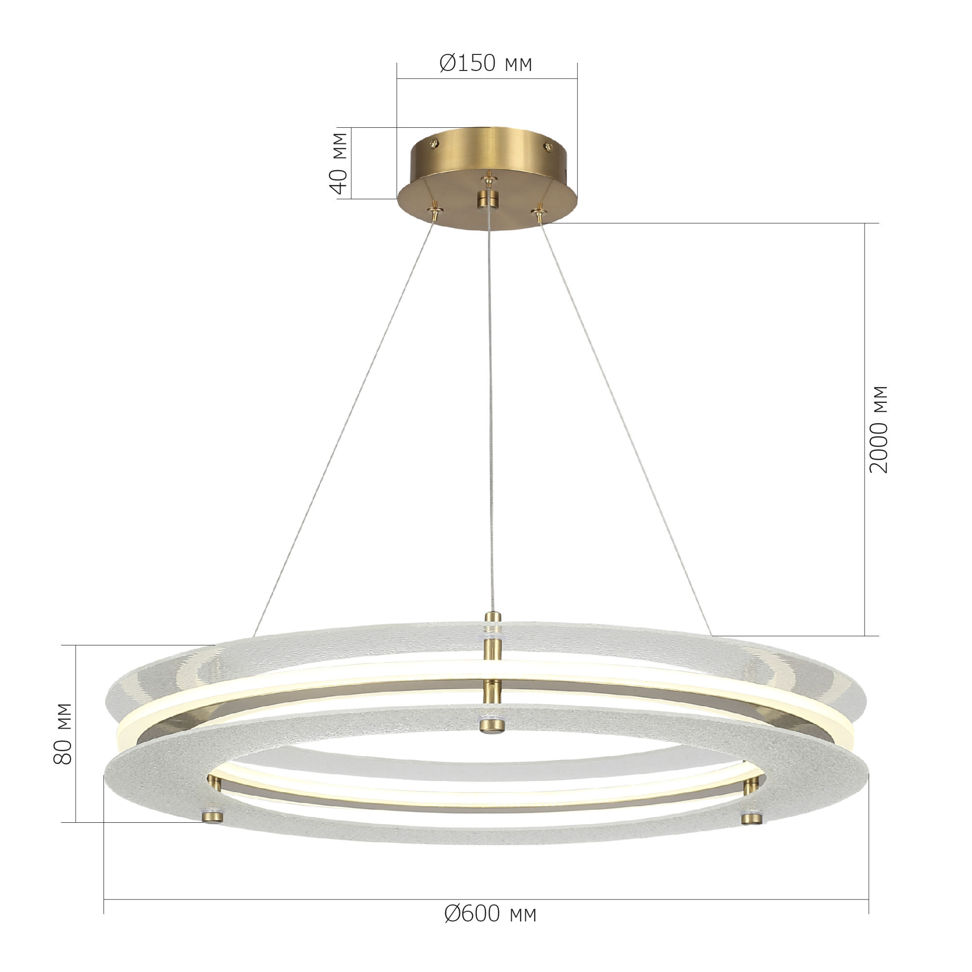 SL6245.203.01 Светильник подвесной ST-Luce золотистый/Прозрачный LED 1*40W 4000K ФЭГИ