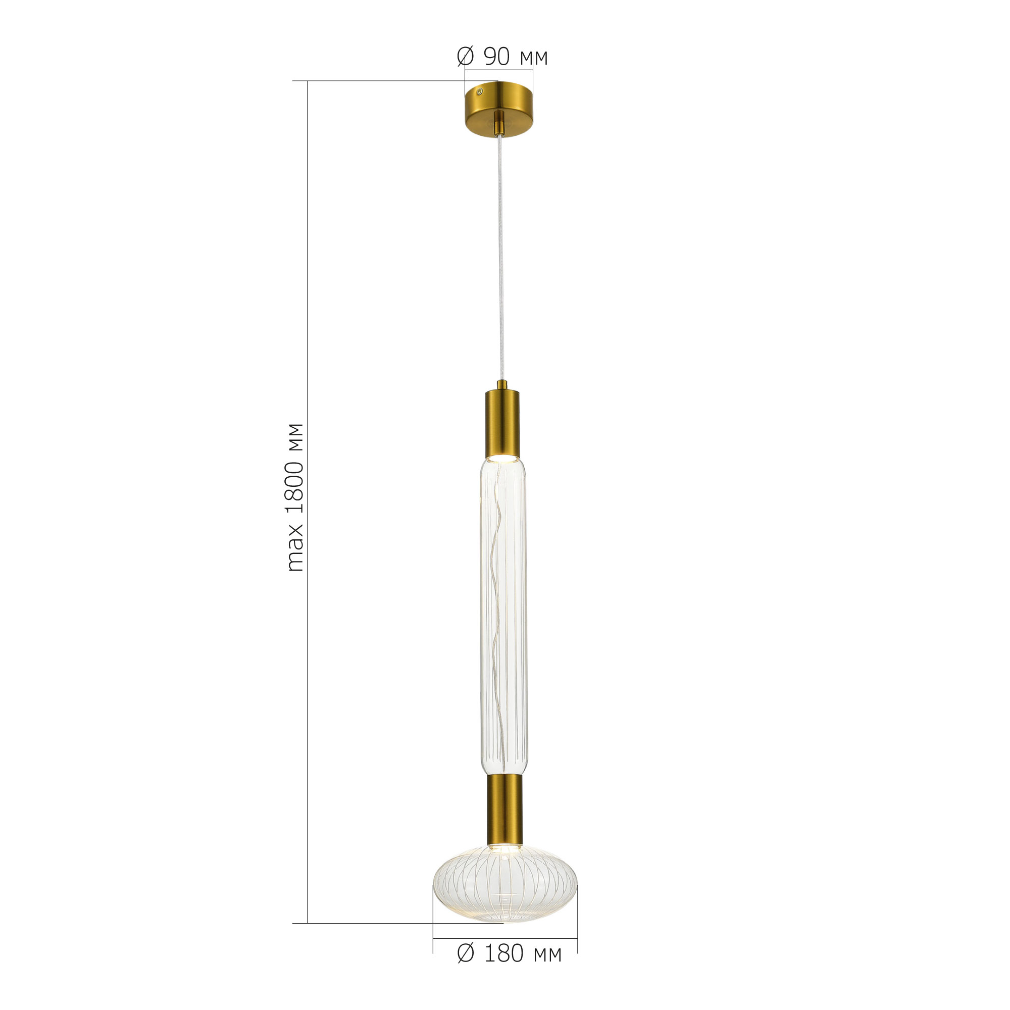 SL6117.213.02 Светильник подвесной ST-Luce Латунь/Золотой, Прозрачный LED 2*3W 3000K TACCHE