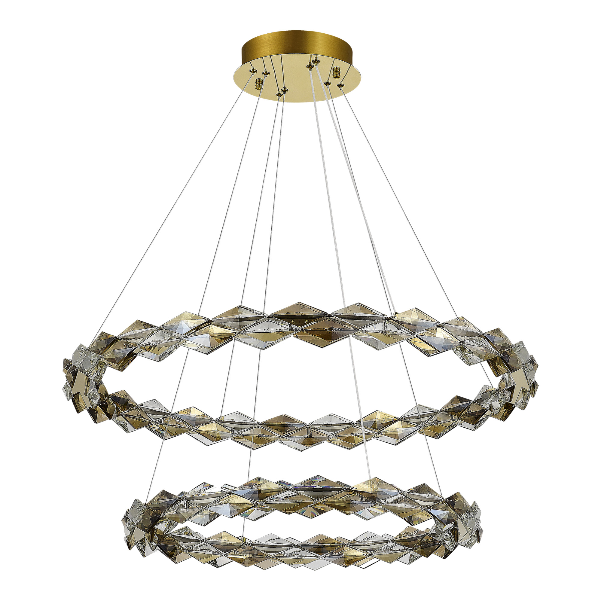 SL6009.203.02 Люстра подвесная ST-Luce Золотистый/Прозрачный,Янтарный LED 1*45W 3000K DIAMANTA