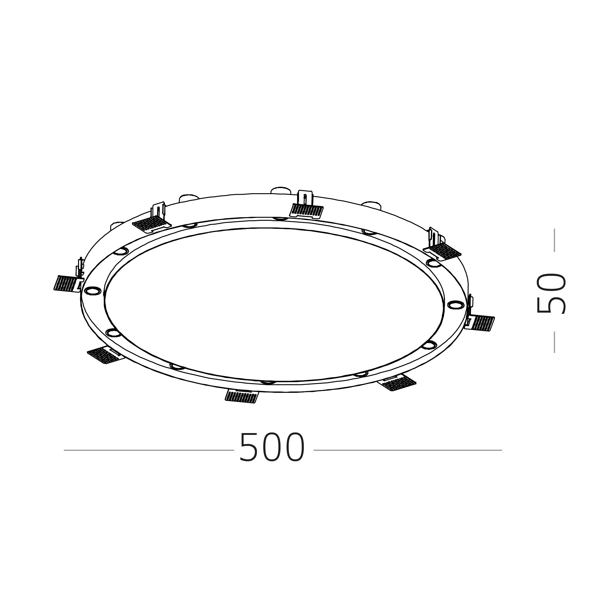 ST706.438.30 Св-к встр. Белый LED 6*5W 3000K 2 700Lm Ra>90 38° IP20 D550xH50 220-240V Встраиваемые светильники