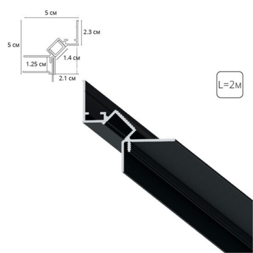 Профили для лент Arte lamp A670206 Теневой профиль GAP под ГКЛ, пластиковая вставка в комплекте, 2 метра, черный