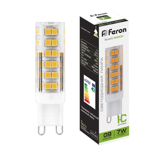 Лампа светодиодная FERON LB-433 7W 230V G9 4000K