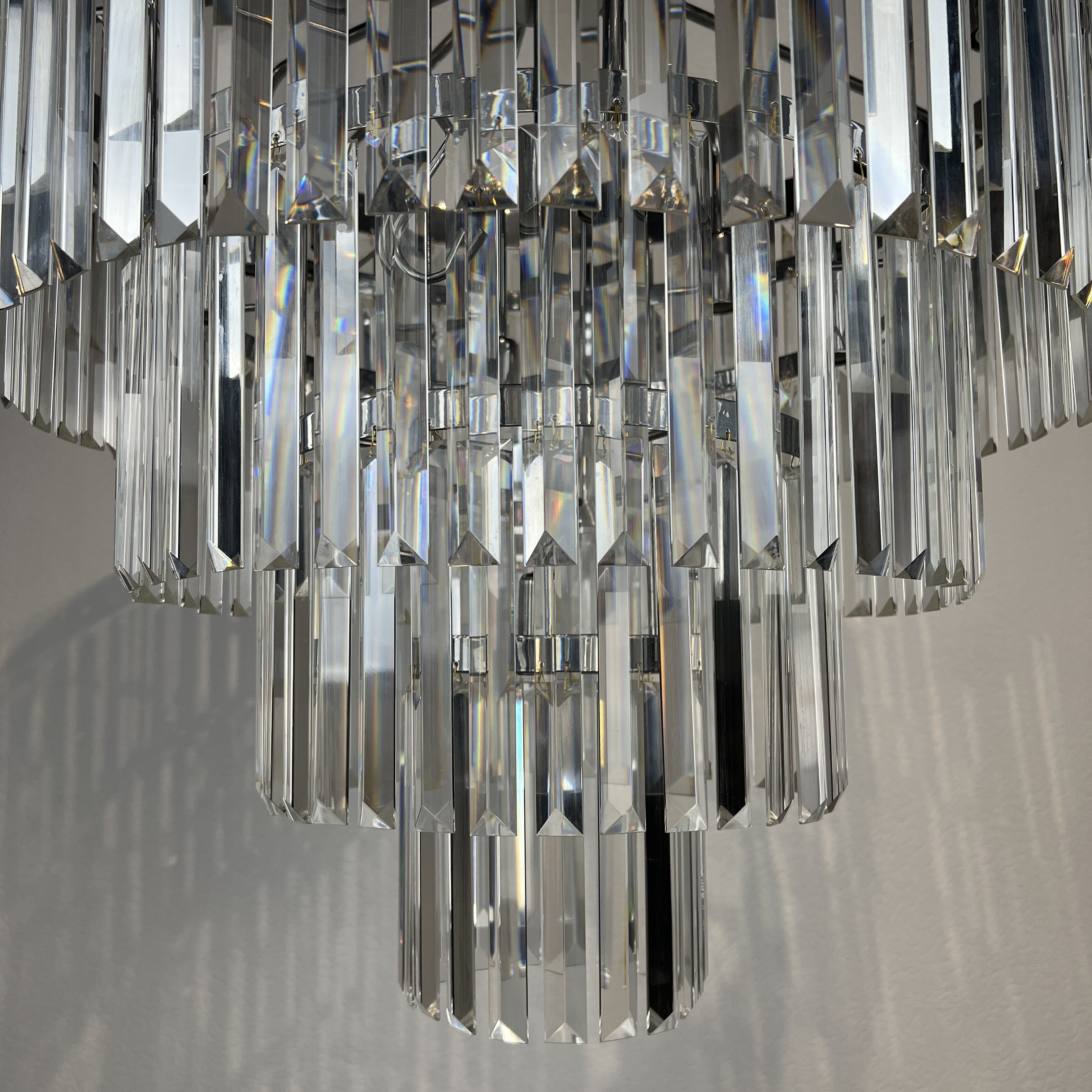 Подвесная люстра RH 1920s Odeon Clear Glass Fringe Chandelier D80 chrome 228793-22