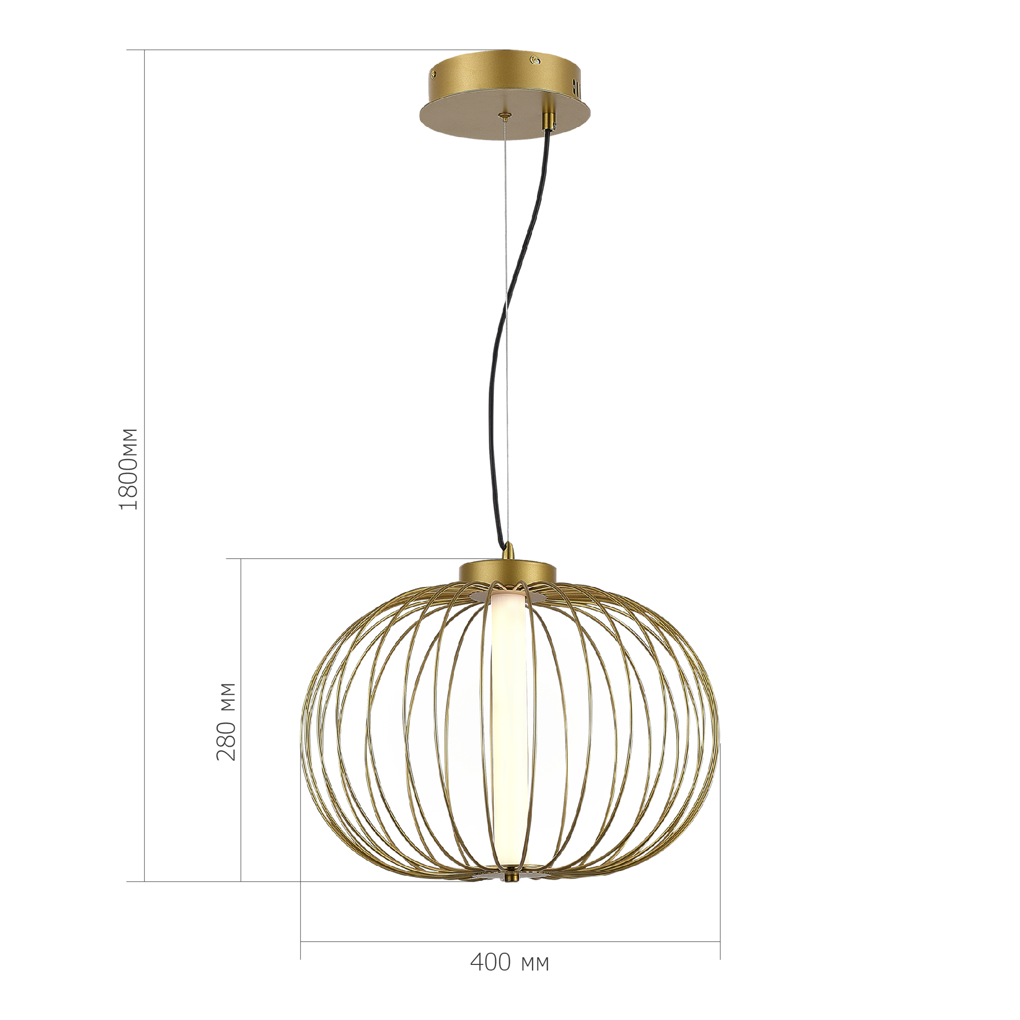 SL6124.203.01 Светильник подвесной ST-Luce Золотистый/Золотистый LED 1*10W 3000K SLICE