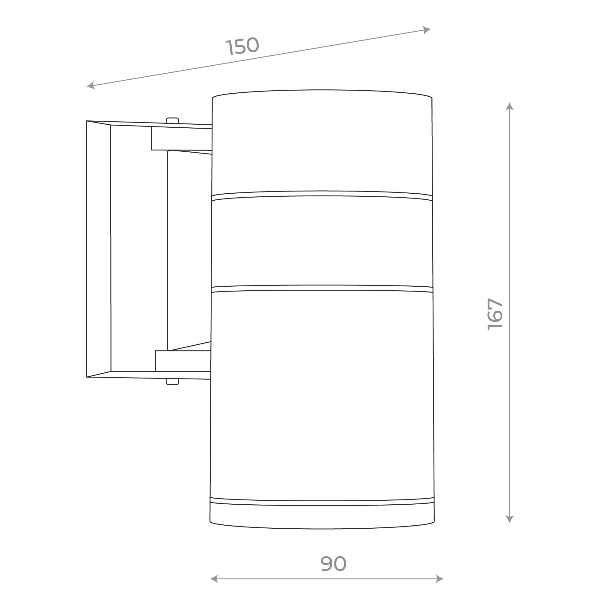 SL561.701.01 Светильник уличный настенный ST-Luce Серый/Серый LED 1*5W 4000K TUBO