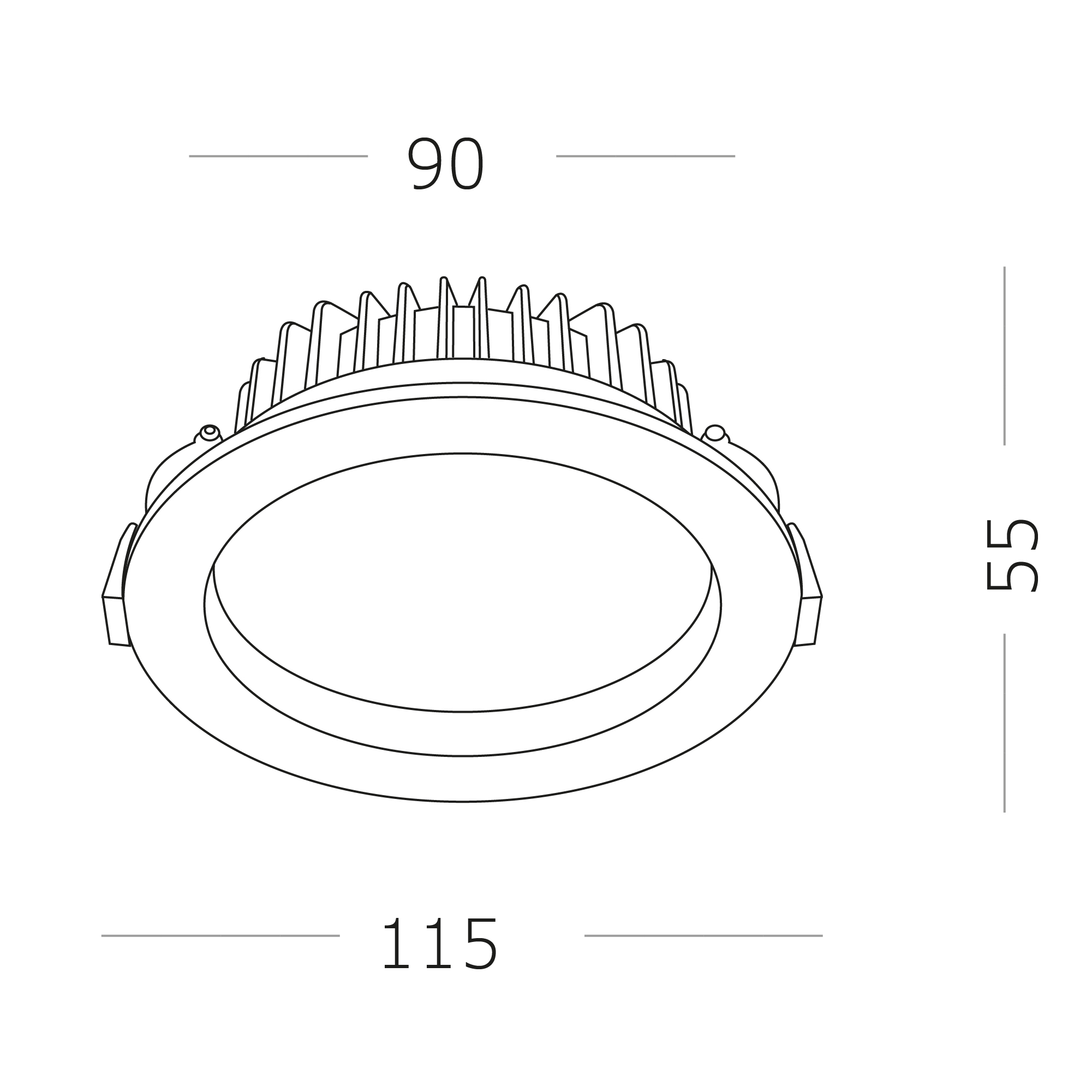 ST752.538.07 Св-к встр. Белый LED 1*7W 3000K 560Lm Ra80 100° IP44 D115xH47 100-240V Встраиваемые светильники