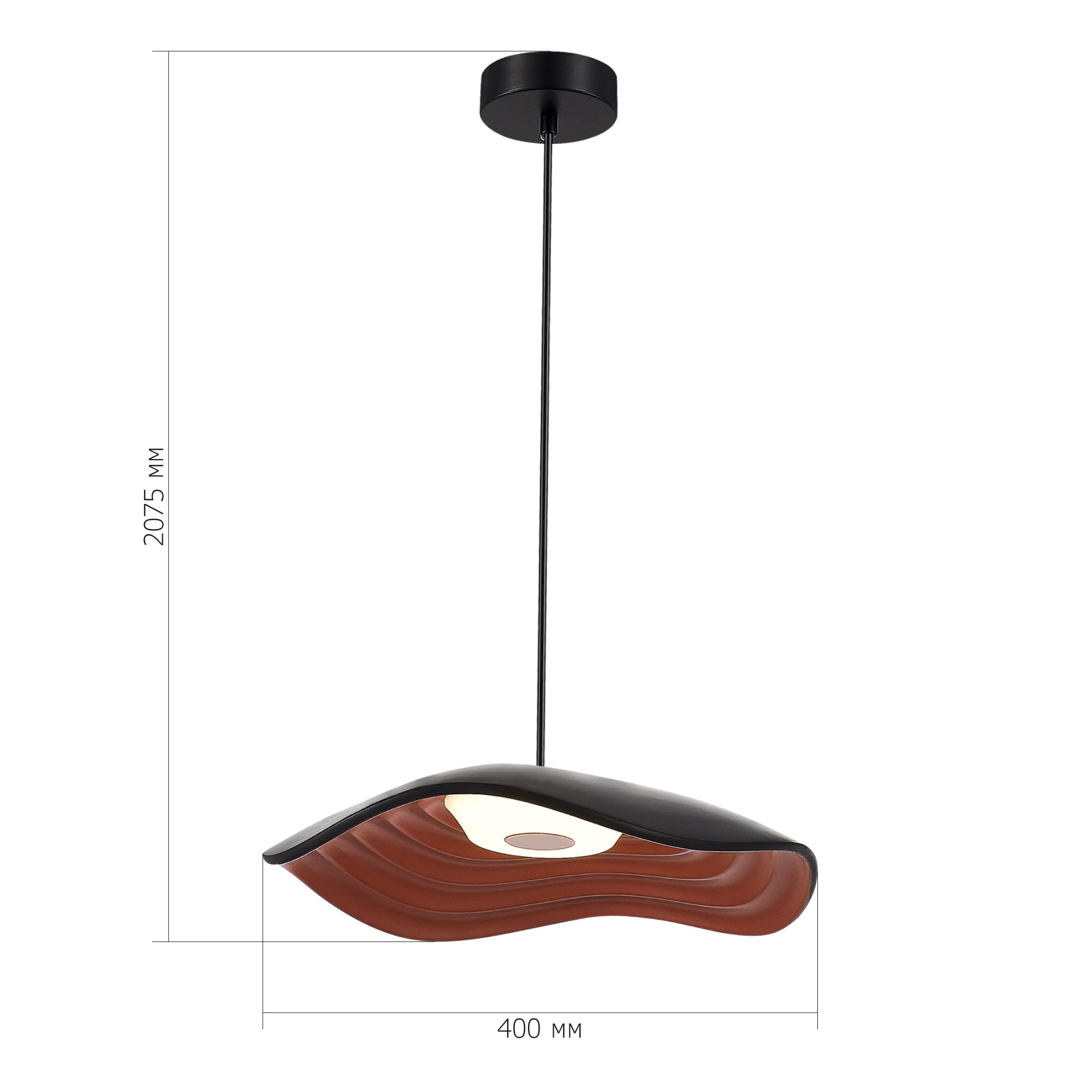 SL6208.401.12 Светильник подвесной ST-Luce Черный/Черный, Оранжевый LED 1*12W 3000K OASIS