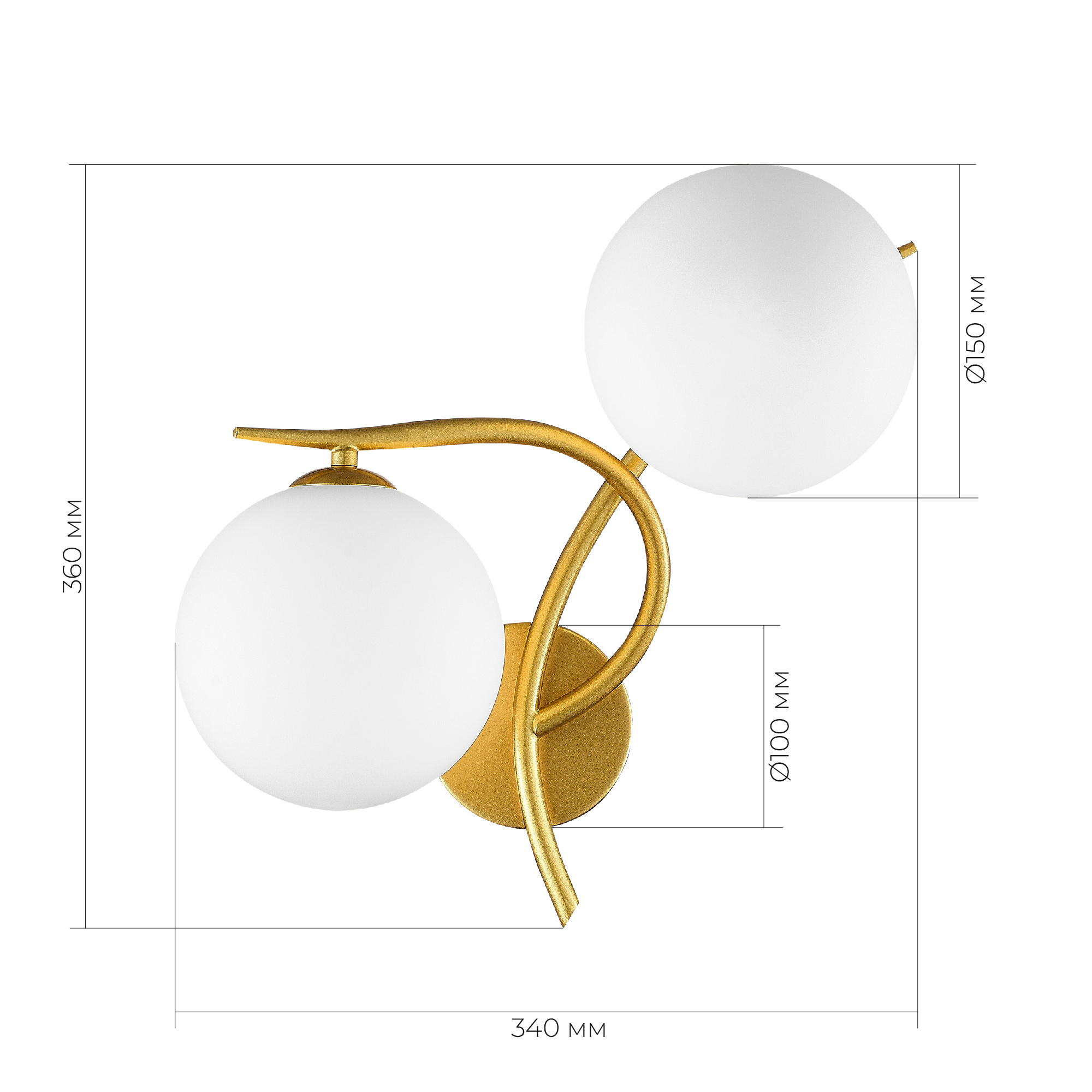 SLE2210-201-02 Светильник настенный Золотистый/Белый G9 LED 2*5W ARTU