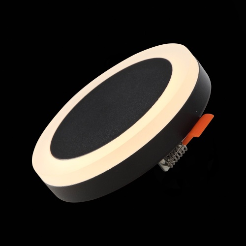 ST104.402.06 Светильник встраиваемый Черный LED 1*6W 3000K 468Lm Ra&gt;80 120° IP20 D110xH20 170-240V Встраиваемые светильники