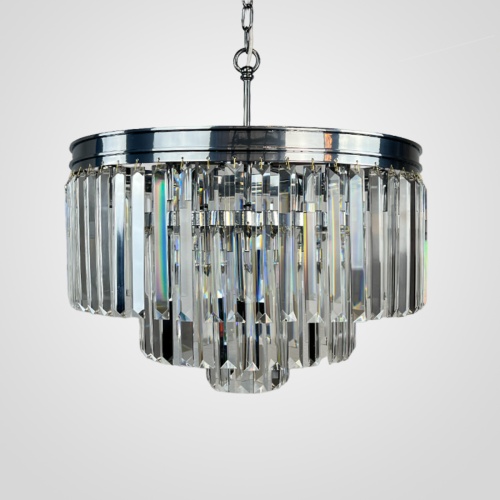 Люстра Rh 1920S Odeon Clear Glass Fringe 3-Tier Chandelier Chrome от Imperiumloft 228791-22