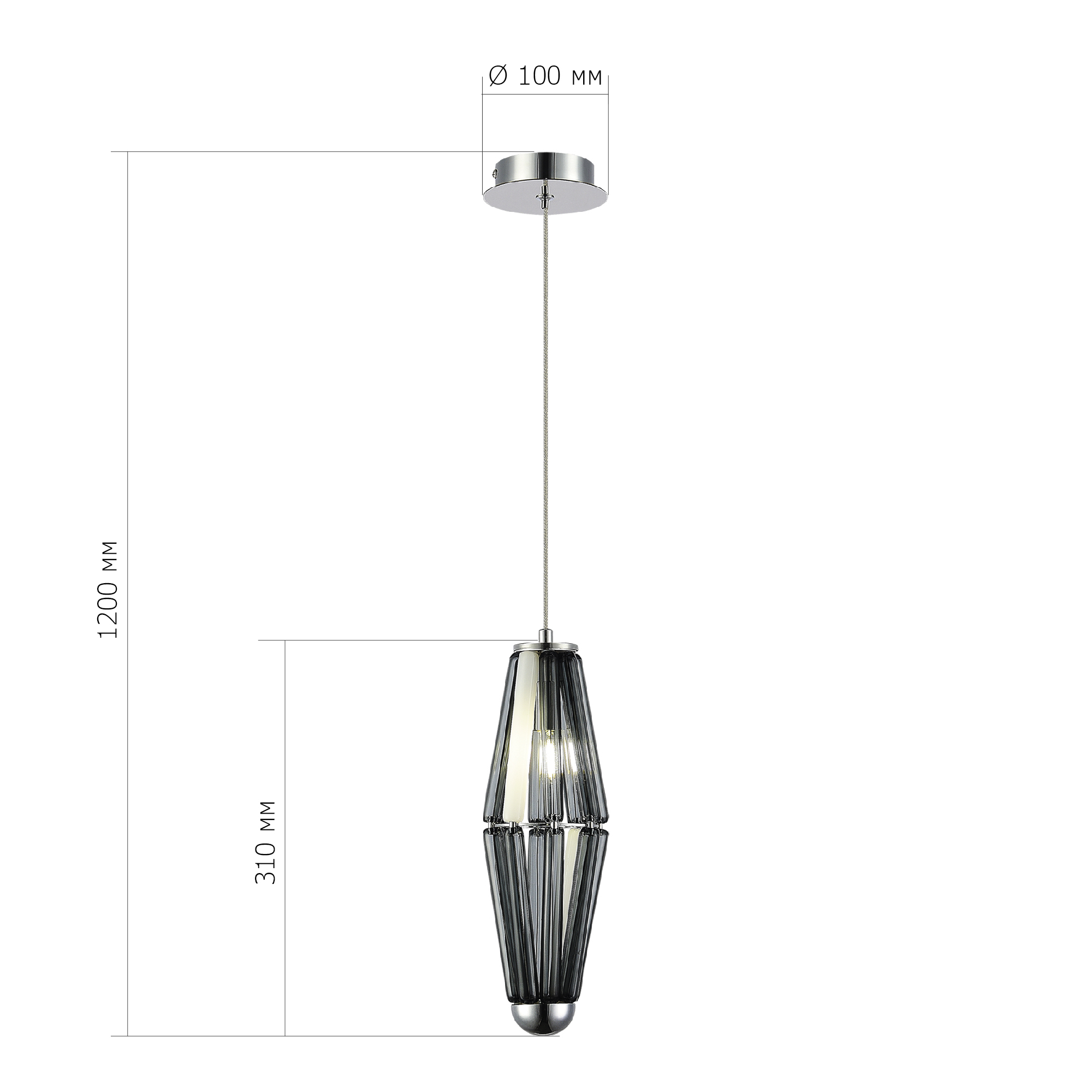 SL1242.103.01 Светильник подвесной ST-Luce Хром/Дымчатый G9 1*5W 4000K CIARA