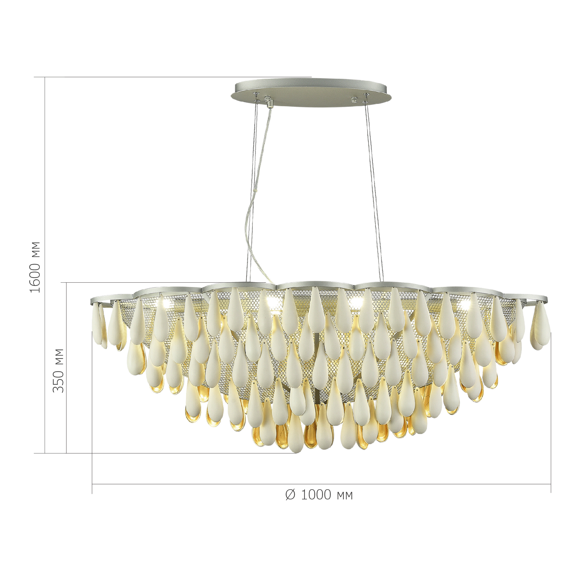 SL1517.103.08 Светильник подвесной ST-Luce Серебристый/Белый, Золотистый E14 8*40W Faenza