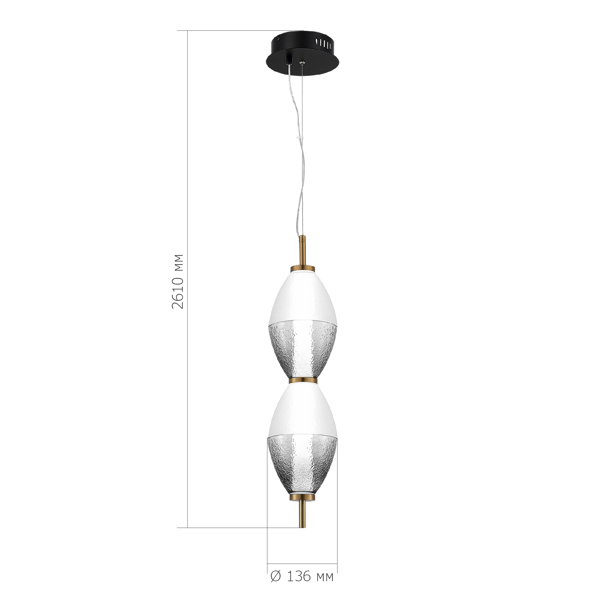 SL6130.403.15 Светильник подвесной ST-Luce Черный/Белый, Дымчатый LED 1*16W 3000K АЙС