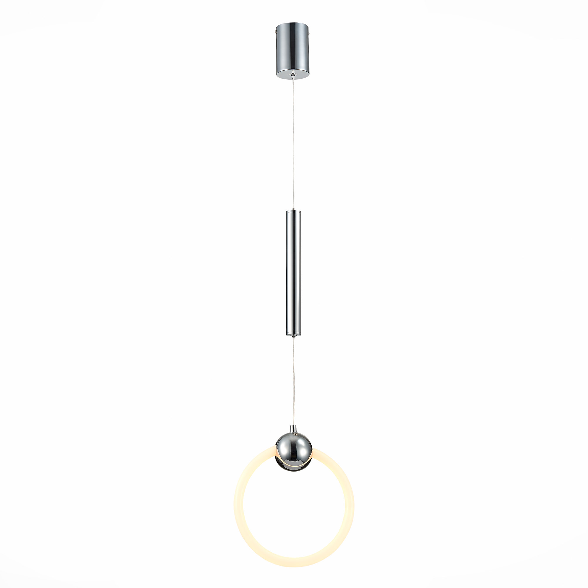 SL1578.103.01 Подвес ST-Luce Хром/Белый,Хром LED 1*15W 3000K GIERA