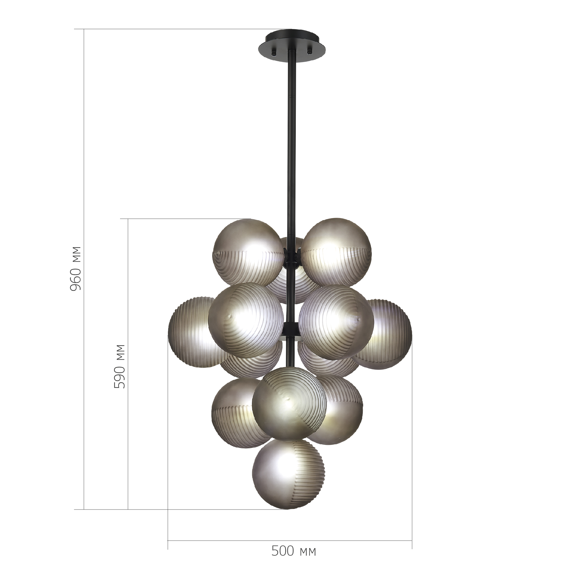SL1184.403.13 Люстра подвесная ST-Luce Черный/Дымчатый G9 13*5W TODO