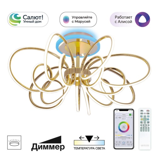 CL224A172 SALMA Смарт Золото Люстра