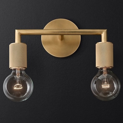 Бра Rh Utilitaire Double Sconce Brass от Imperiumloft 123264-22