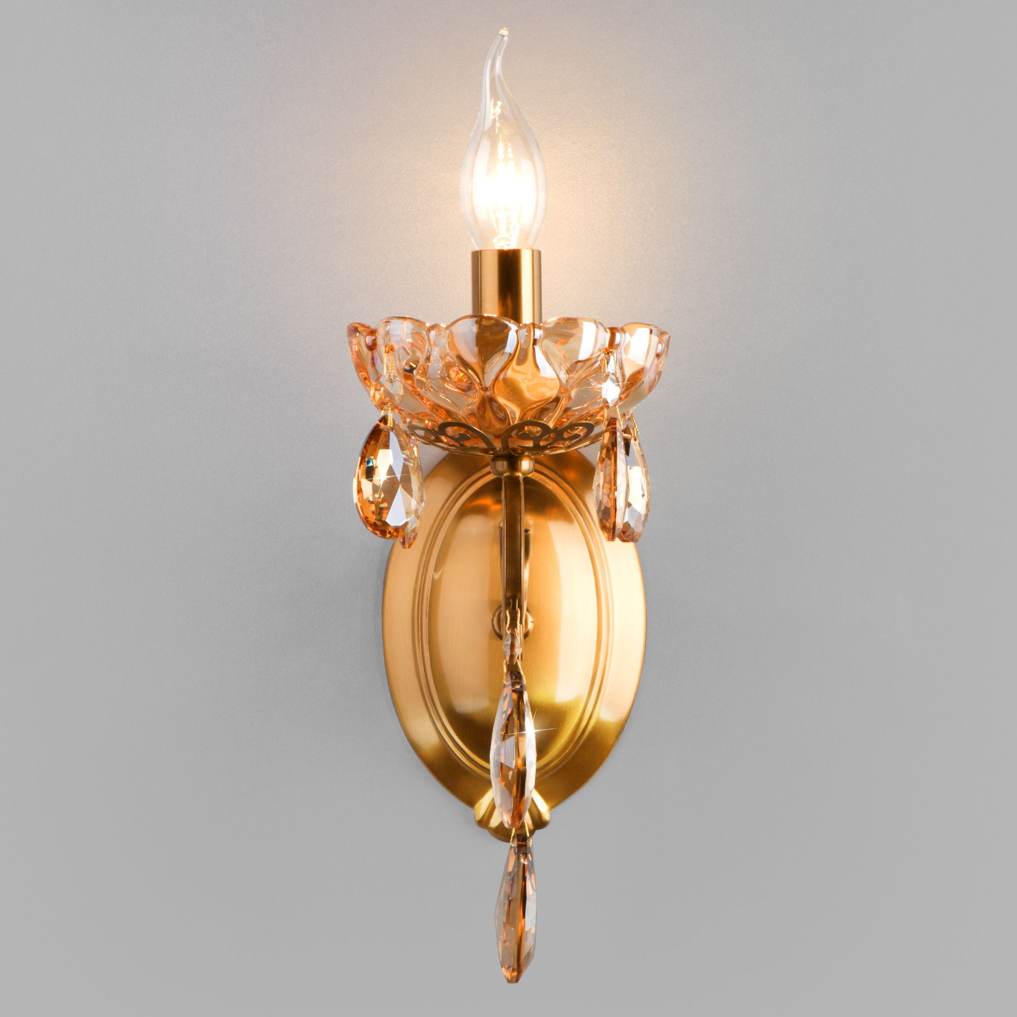 Настенный светильник Eurosvet 10109/1 бронза/тонированный хрусталь Strotskis