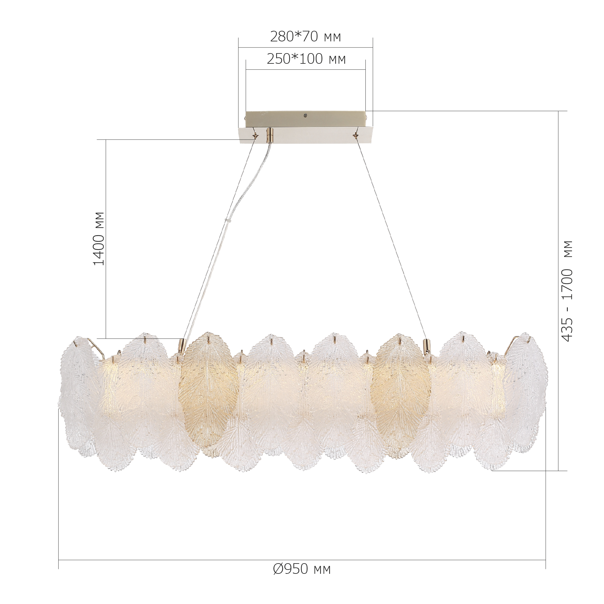 SL6135.233.01 Светильник подвесной ST-Luce золото/прозрачный, янтарный LED 1*24W 3000K LIGHTSOME