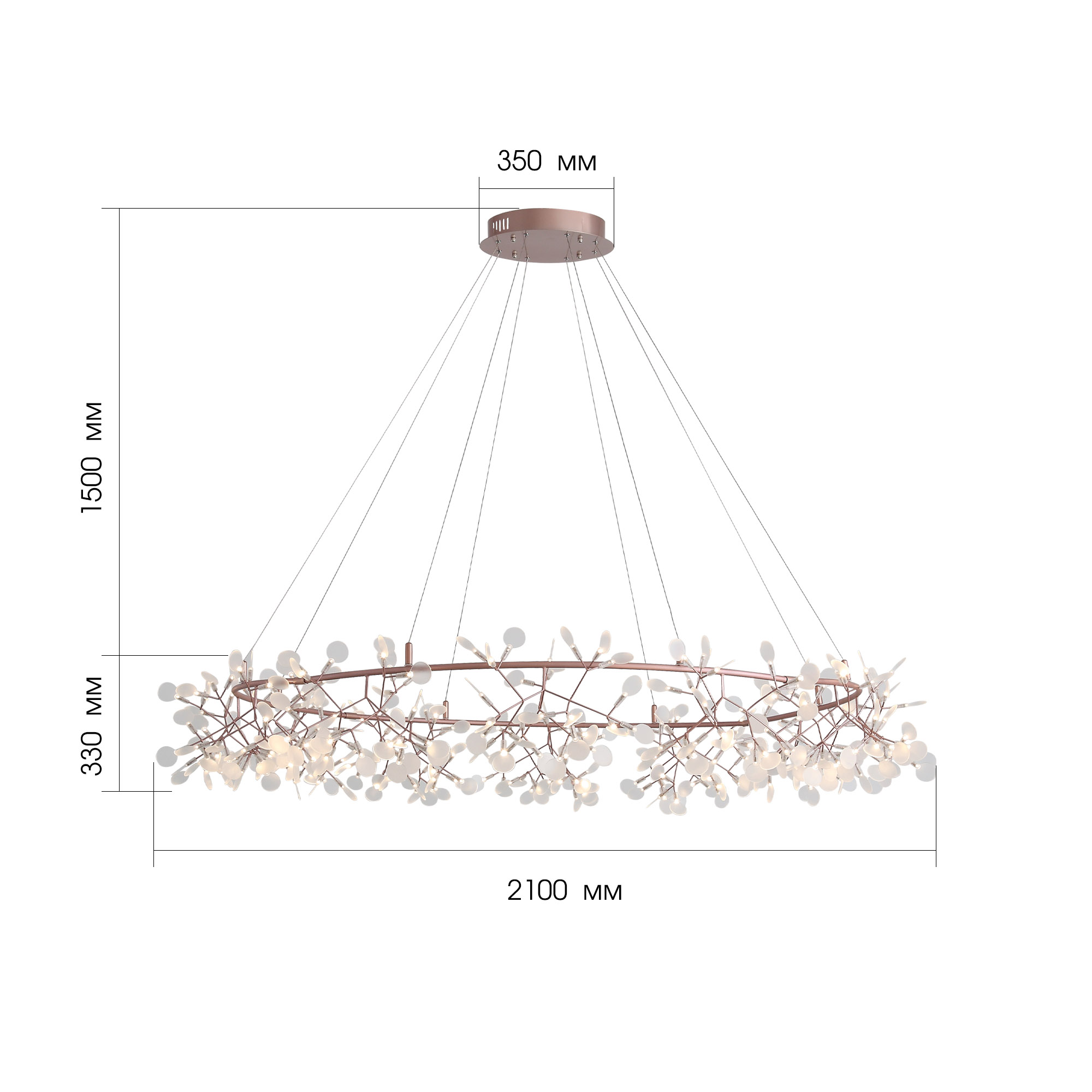 SL379.203.324 Люстра подвесная ST-Luce Медный/Белый LED 324*0,5W 3500K  (из 2-х коробок) РАФИНА