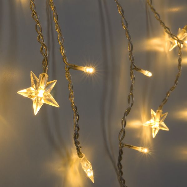 Гирлянда бытовая электрическая бахрома Eurosvet 100-002 теплый белый