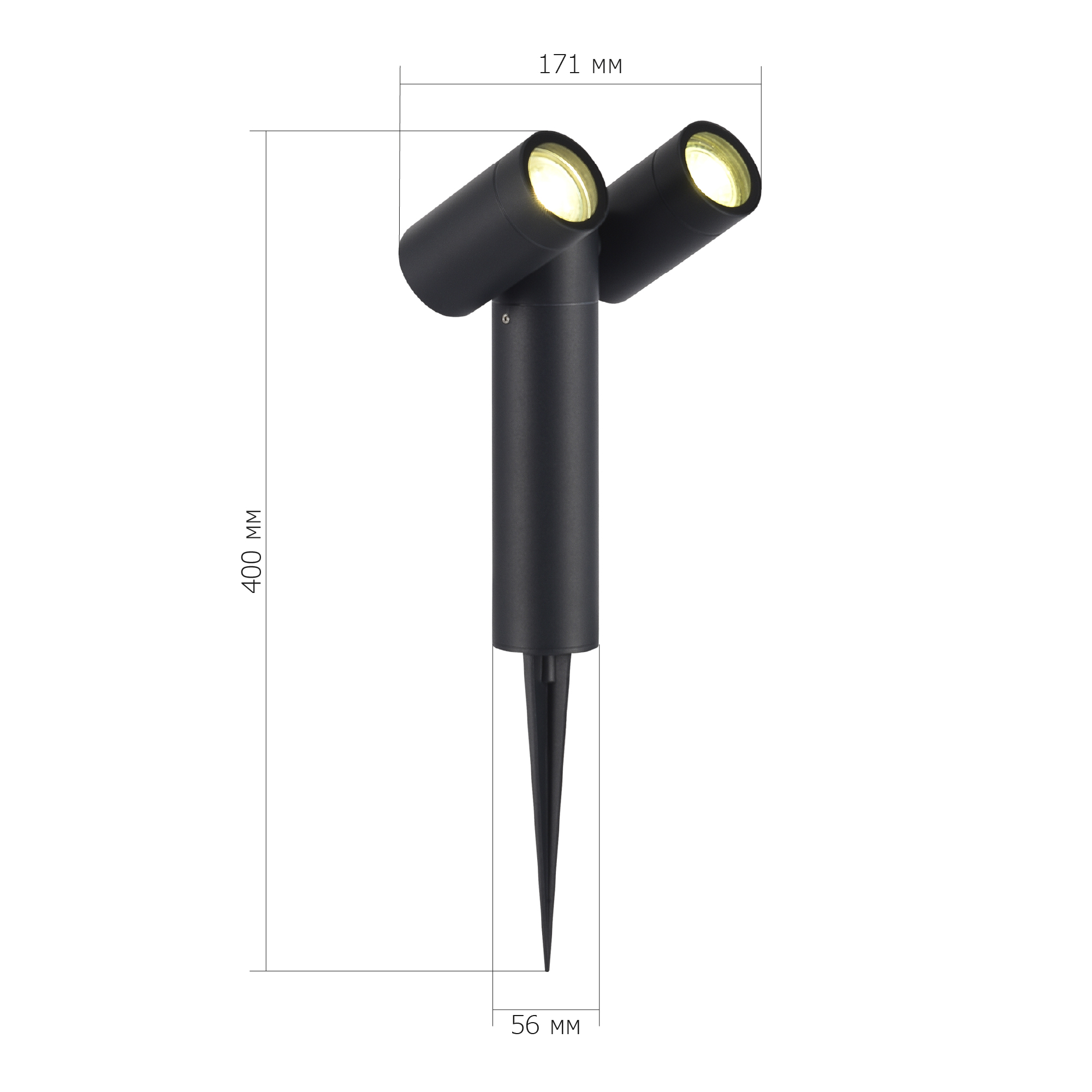 SL9011.405.02 Светильник уличный наземный ST-Luce черный/белый GU10 2*50W ECOLLO