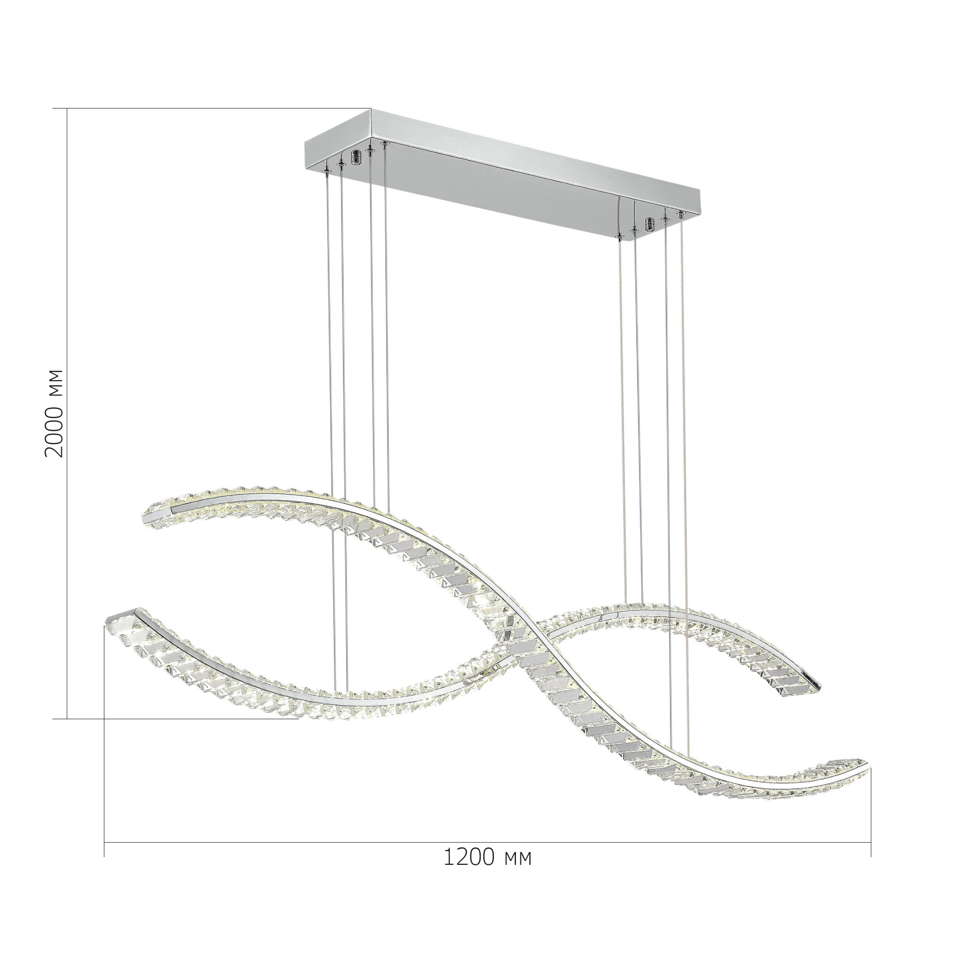 SL6206.103.50 Светильник подвесной ST-Luce Хром/Прозрачный LED 1*50W 3000K АЦЕНО