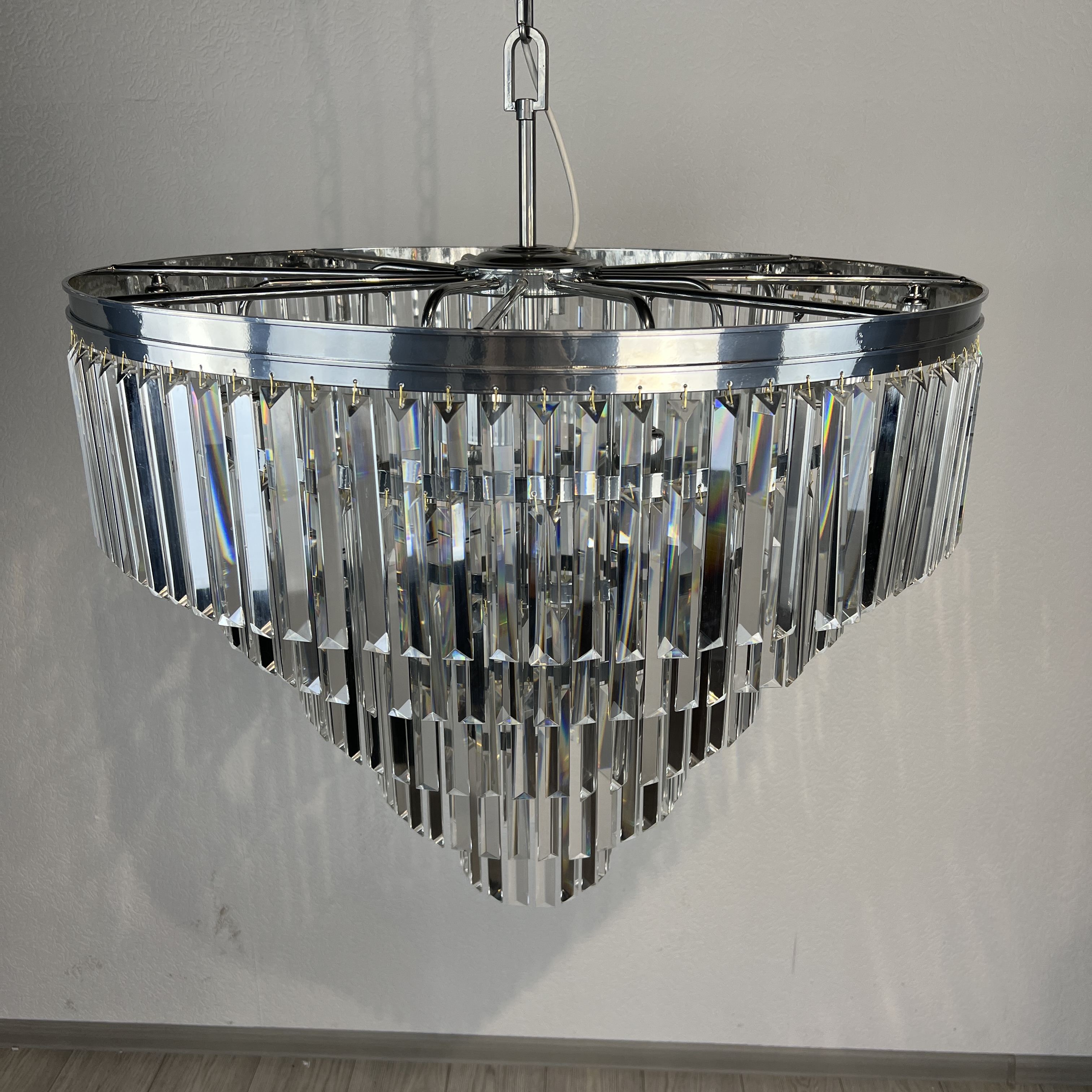 Люстра Rh 1920S Odeon Clear Glass Fringe Chandelier D80 Chrome от Imperiumloft 228793-22
