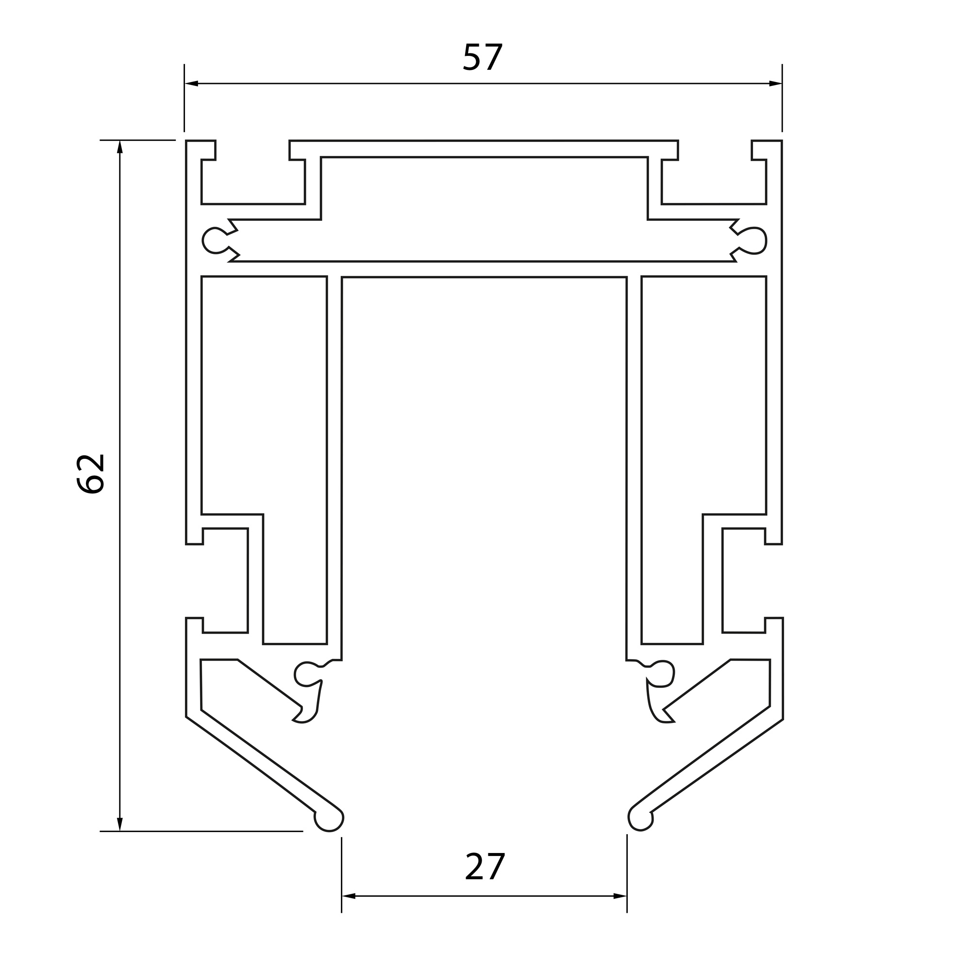 ST003.129.02 Профиль для монтажа SKYLINE 48 в натяжной ПВХ потолок (S23) ST-Luce Алюминиевый Длина 2 SKYLINE 48