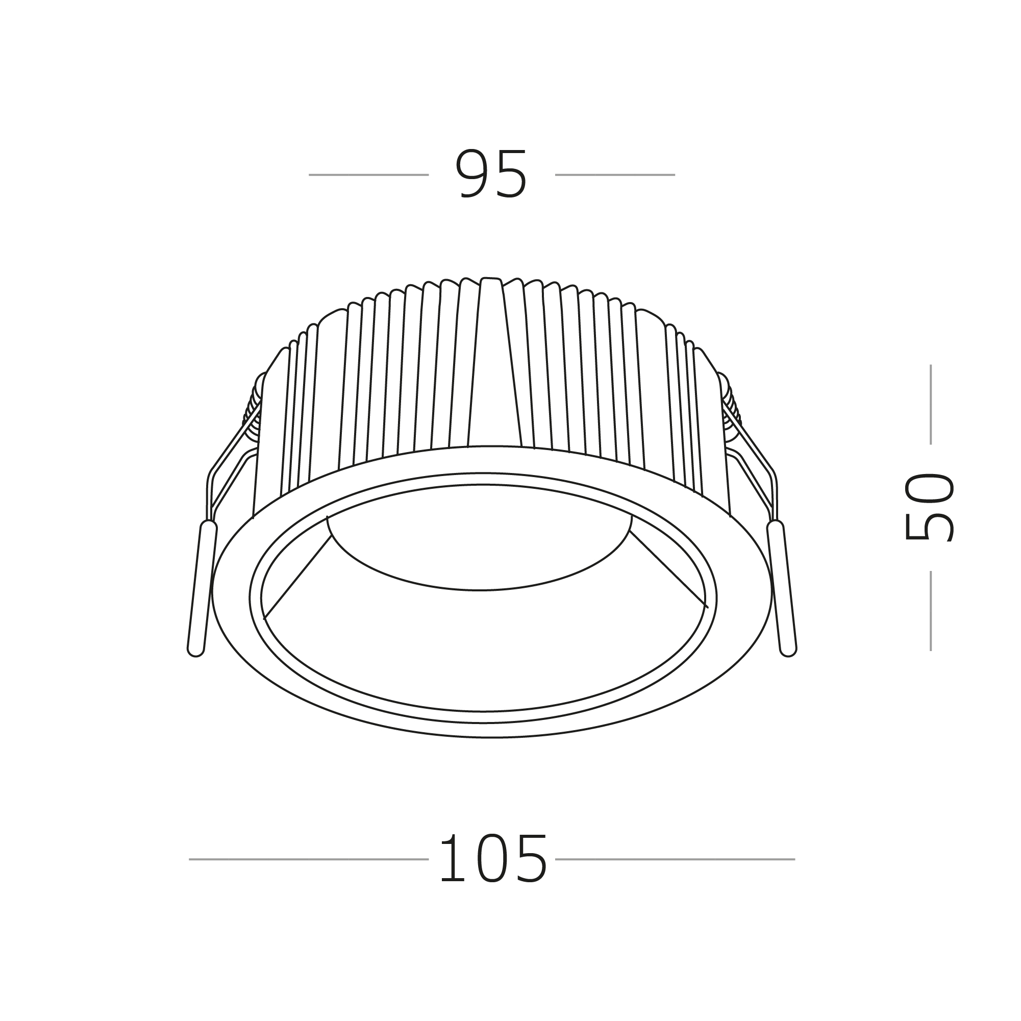 ST755.538.12 Св-к встр. Белый LED 1*12W 3000K 1 080Lm Ra80 120° IP20 D105xH50 100-240V Встраиваемые светильники