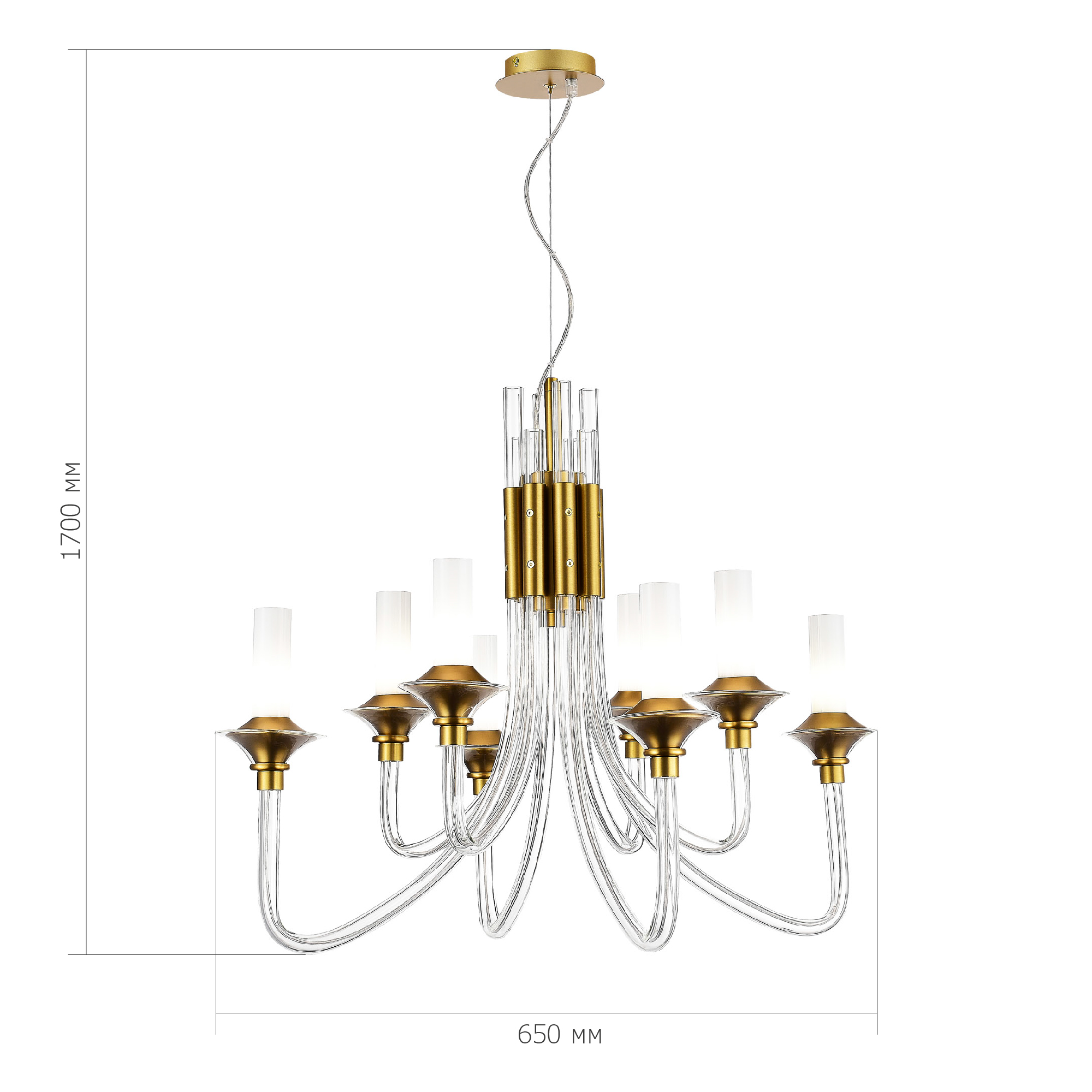 SL1241.203.08 Люстра подвесная ST-Luce Золотистый/Белый E14 8*40W VETRANO