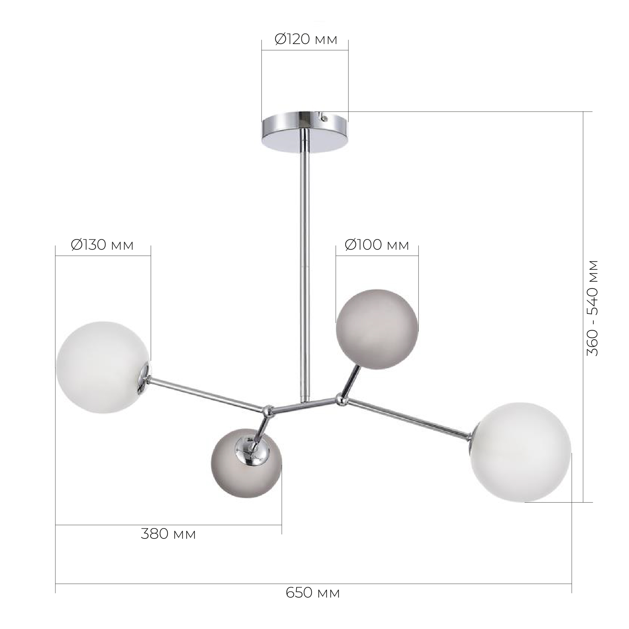 SLE1107-103-04 Светильник подвесной Хром/Белый, Серый G9 LED 4*5W 4000K MALTE