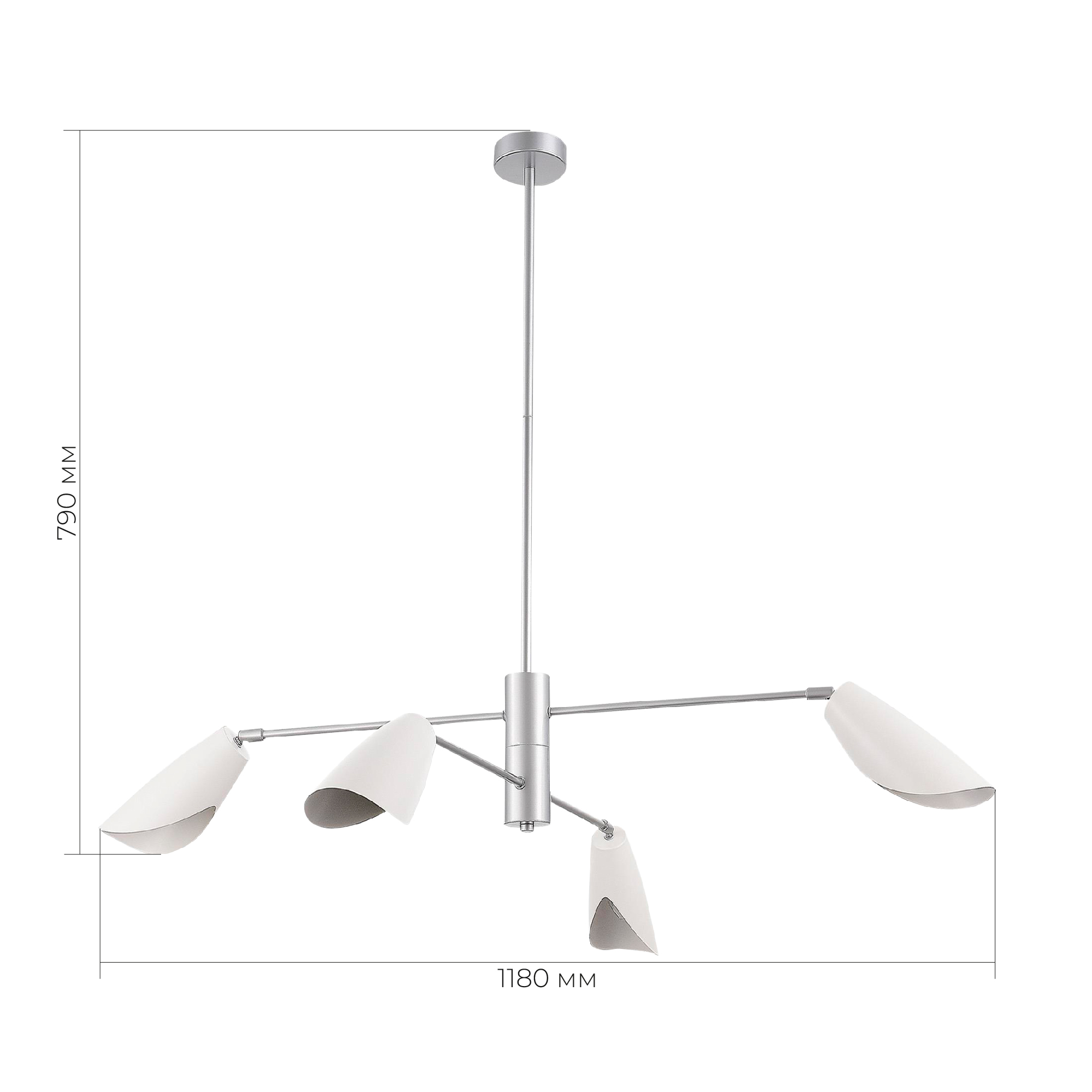 SLE1254-103-04 Светильник подвесной Серебристый/Белый E14 4*60W ALTON