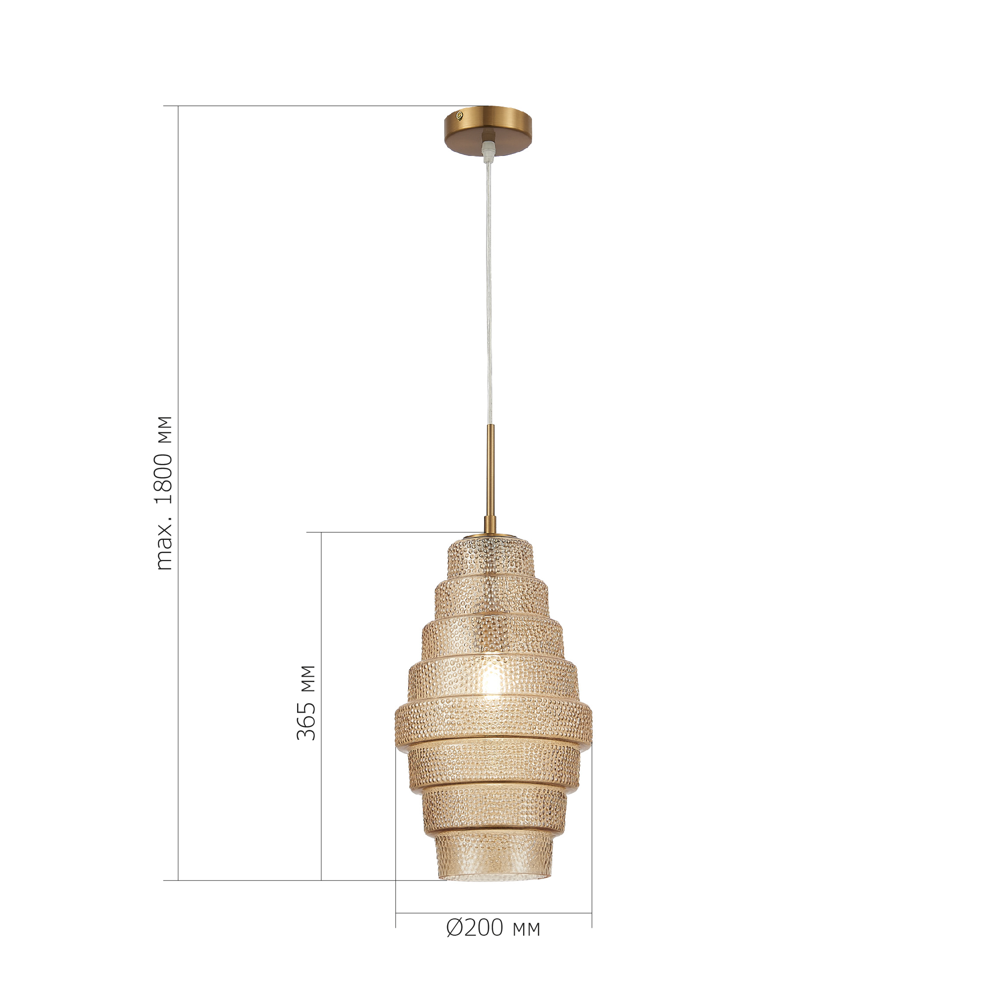 SL1001.203.01 Подвес ST-Luce Латунь/Коньячный E27 1*40W REXITE