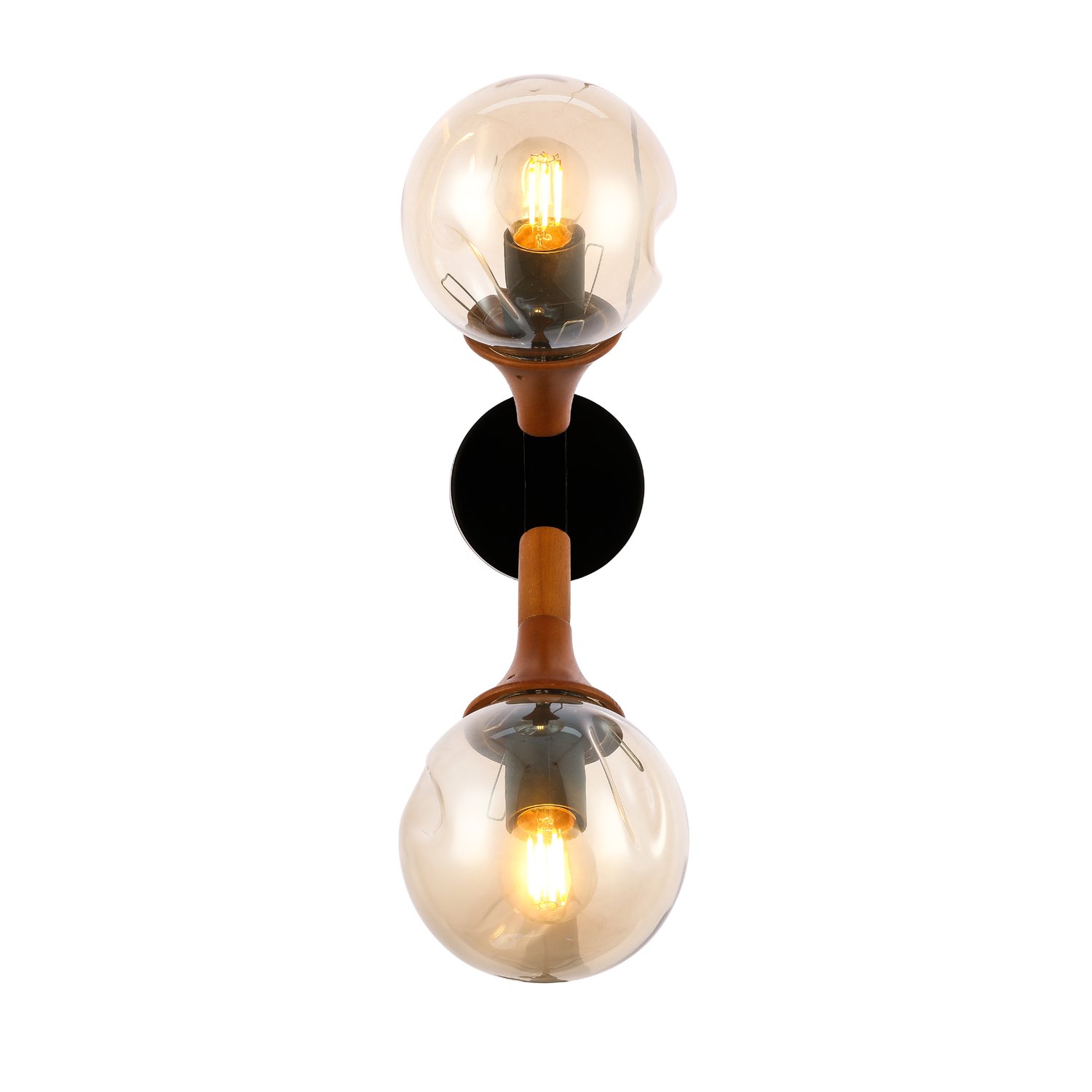 SLE109401-01 Светильник настенный Черный, Темное дерево/Прозрачный, Янтарный E27 2*60W RAQUEL