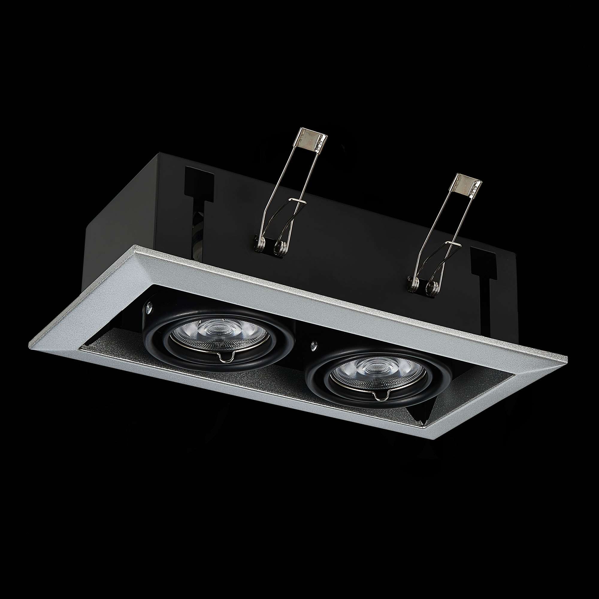 ST250.148.02 Св-к встр. Черный GU10 2*50W  L245xW126xH70 220V Без ламп Встраиваемые светильники