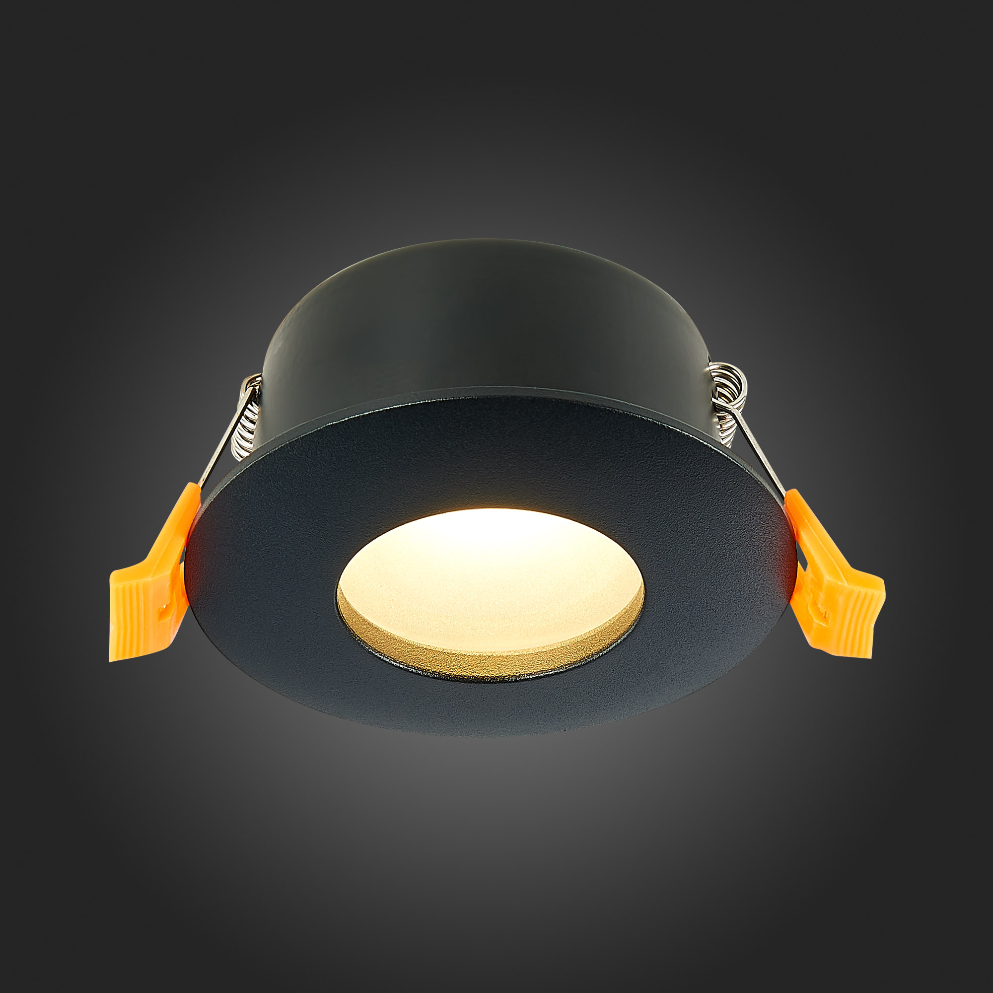 ST213.408.01 Св-к встр. Черный GU10 1*50W  IP44 D84xH50 220V Без ламп Встраиваемые светильники